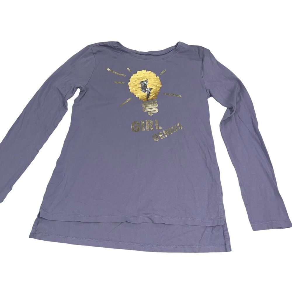 Gap Kids Light‎ Purple Lavendar Flip Sequin T-shirt - Girls Size XL